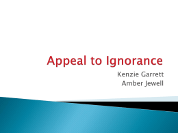 Appeal to Ignorance1st