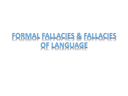 Formal Fallacies 1