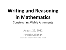writing and reasoning in math