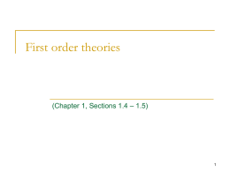 First order theories - Decision Procedures