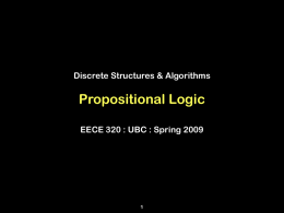 Discrete Structures & Algorithms Propositional Logic