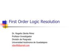 Predicate Logic (Resolution)