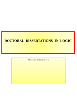Doctoral dissertations in Logic from Virtual Library of