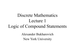 Discrete Mathematics Lecture 1