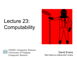 Lecture 23 - University of Virginia, Department of Computer Science