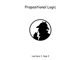 Lecture 1: propositional logic
