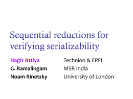 sequential verification for serializability
