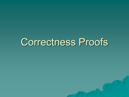 Correctness proofs presentation