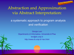 Abstract Interpretation - Dipartimento di Informatica