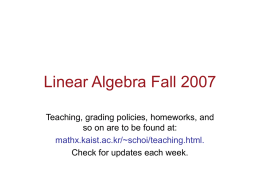 Linear Algebra Fall 2007