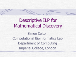Descriptive ILP for Mathematical Discovery