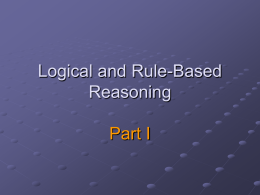 Logical and Rule-Based Models I