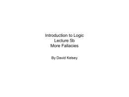 Lecture 5b - David Kelsey`s Philosophy Home Page