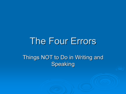 The Four Errors