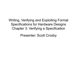 Verifying a Specification
