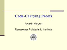 Code-Carrying Proofs (CCP)