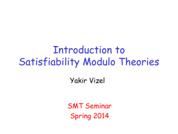 Yakir-Vizel-Lecture1-Intro_to_SMT