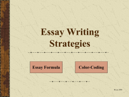 Essay Writing Strategies