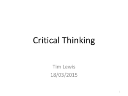 Critical Thinking - The Open University