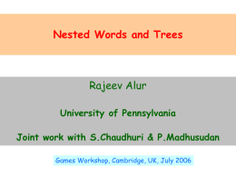 Lecture 24: Nested words and trees Dec 6