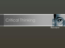 10. Critical Thinking Review