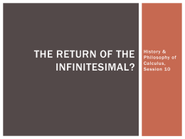 Supplementary slides on modern infinitesimals