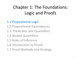 Chapter 1: The Foundations: Logic and Proofs - SCU-CSIM