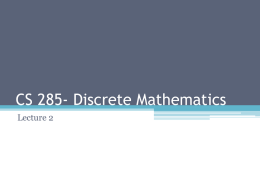 T - CS 285 - Discrete Mathematics