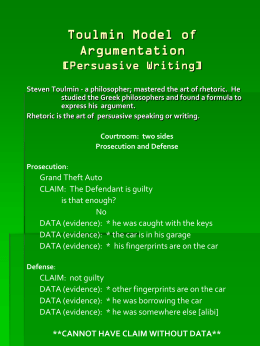Tooling Model of Argumentation [Persuasive Writing]