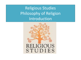 Intro to Philosophy of Religion