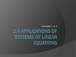 3.4 Applications of Systems of Linear Equations