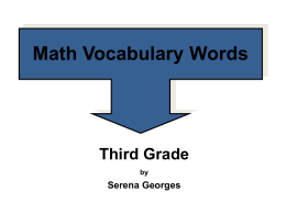 Math Vocabulary Words