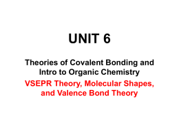 VSEPR Review and Valence Bond Theory