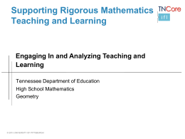 Supporting Student Learning of Mathematics