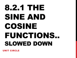 7.3 The Sine and Cosine Functions