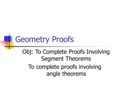 Geometry Proofs - About Mr. Chandler