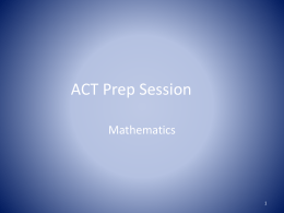 ACT Prep Session