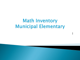 Senior Project Math Inventory