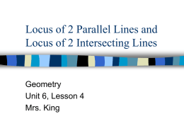 Locus of One and Two Points