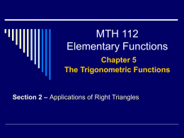 MTH 112 Elementary Functions - Blue Mountain Community College