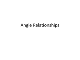 Angle Relationships