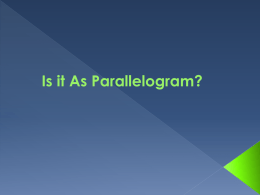 Is it As Parallelogram?