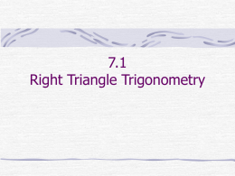8.2 Right Triangle Trigonometry