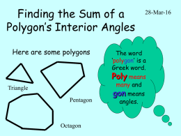 Finding the Sum of a Polygon`s Interior Angles