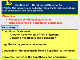 Hypothesis and conclusion