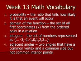 Week 13 Math Vocabulary