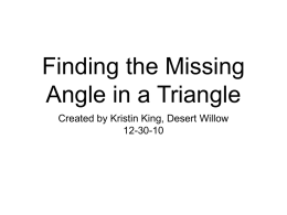 Finding the Missing Angle in a Triangle