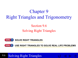 solve right triangles