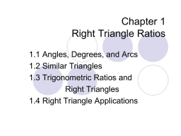 Chapter 1 Right Triangle Ratios