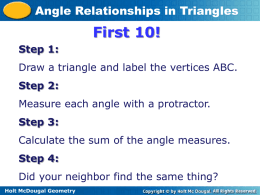 Angle Relationships in Triangles